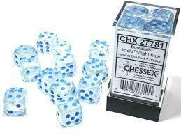 Chessex Borealis Dice Cube 12mm x36 Icicle/Light Blue