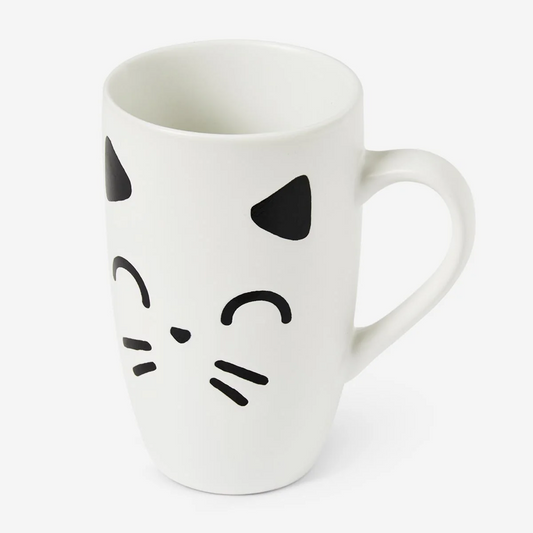 Tall White Cat Mug