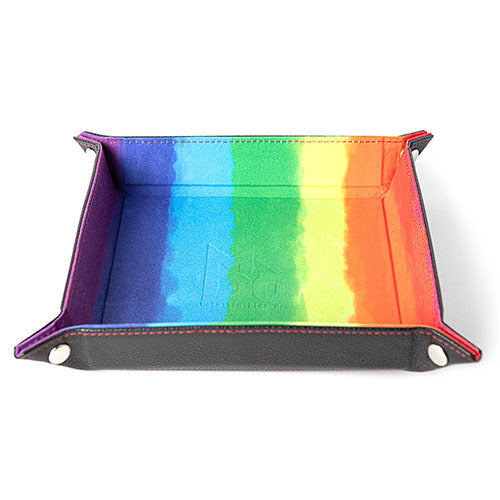 Fanroll Fold up velvet Dice Tray Watercolor Rainbow