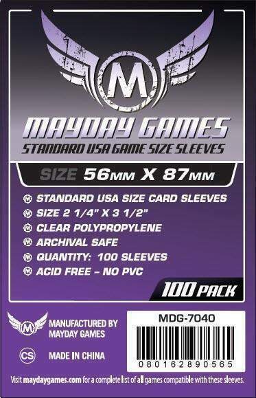 Mayday Games - Standard USA Game Sized Sleeves - 100 Pack